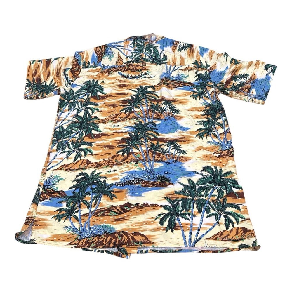 Territory Ahead Shirt Men Small Suns Abstract Print Hawaiian Floral Cotton